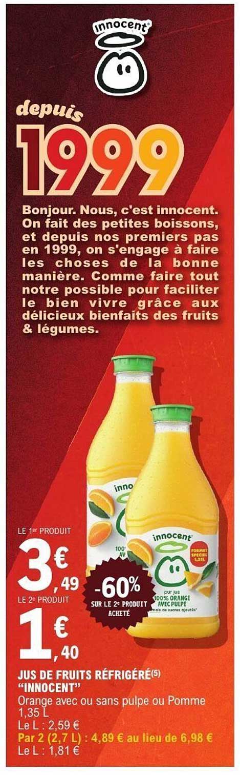 JUS DE FRUITS RÉFRIGÉE "INNOCENT"