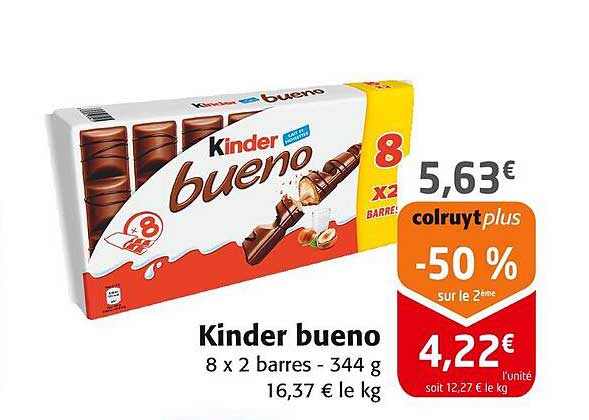 Kinder bueno 8 x 2 barres - 344 g