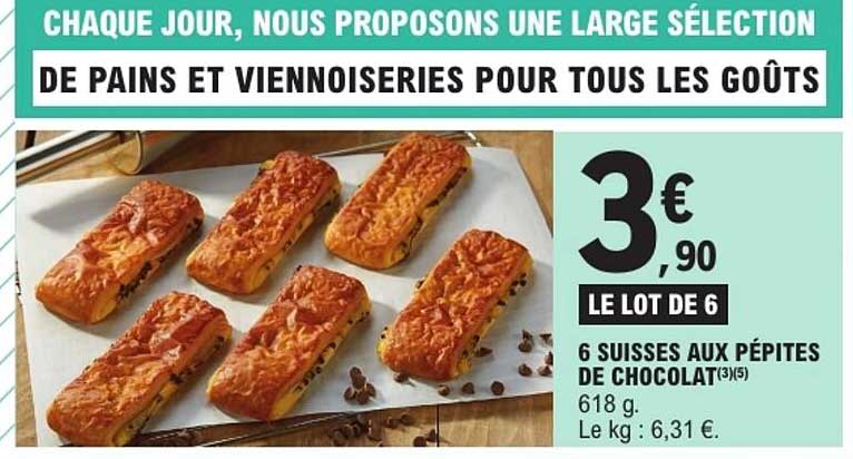 LE LOT DE 6 SUISSES AUX PÉPITES DE CHOCOLAT