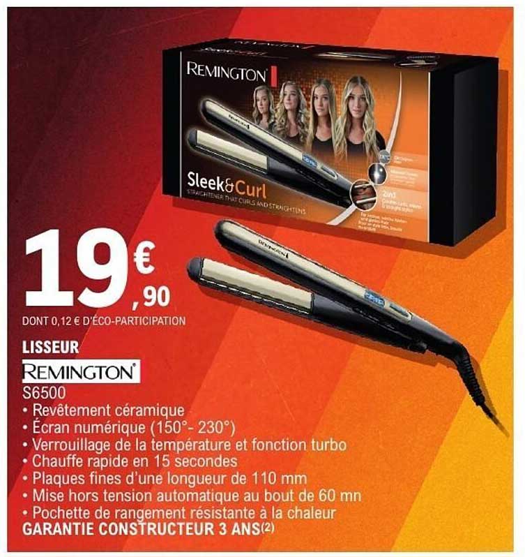 Lisseur Remington S6500 Sleek & Curl à 19,90€