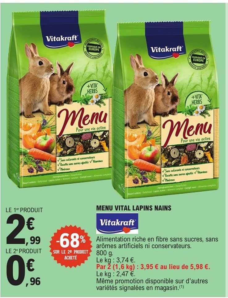 MENU VITAL LAPINS NAINS