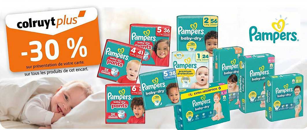 Pampers baby-dry et baby-pants -30 %