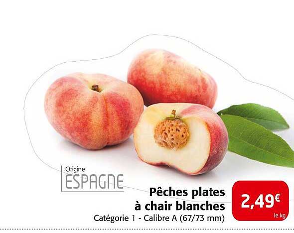 Pêches plates à chair blanches