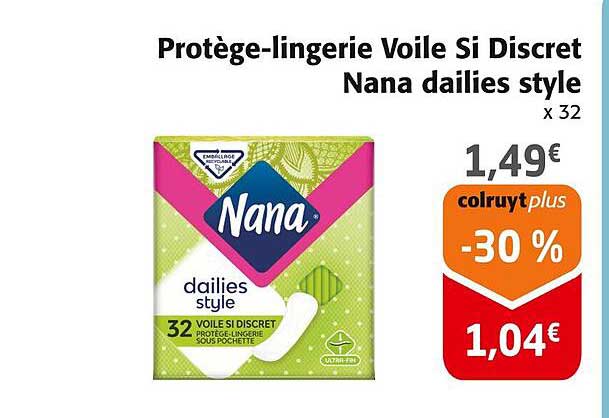Protège-lingerie Voile Si Discret Nana dailies style