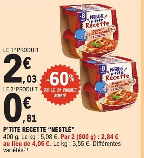 P'TITE RECETTE "NESTLÉ"