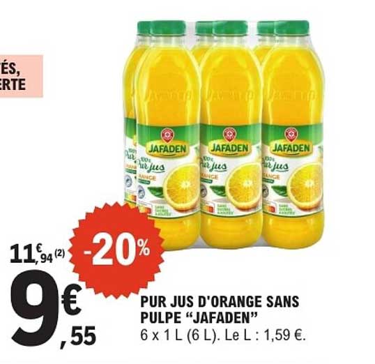 PUR JUS D'ORANGE SANS PULPE “JAFADEN”