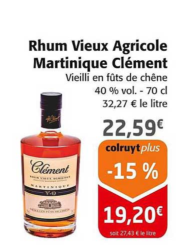 Rhum Vieux Agricole Martinique Clément