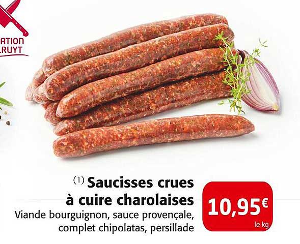 Saucisses crues à cuire charolaises
