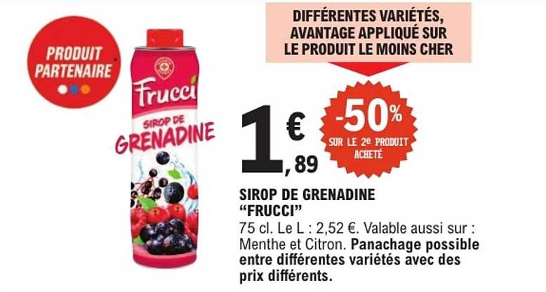 SIROP DE GRENADINE "FRUCCI"