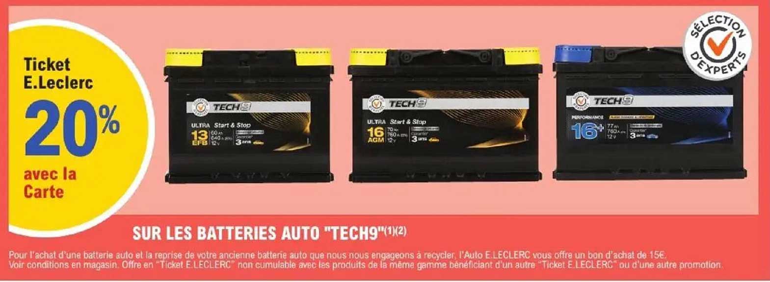 SUR LES BATTERIES AUTO "TECH9"