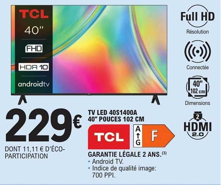 TV LED 40S1400A 40" POUCES 102 CM
