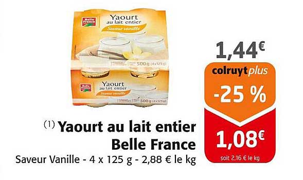 Yaourt au lait entier Belle France