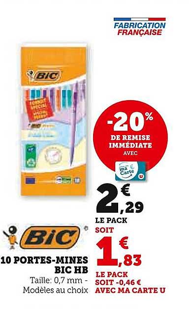 10 PORTES-MINES BIC HB