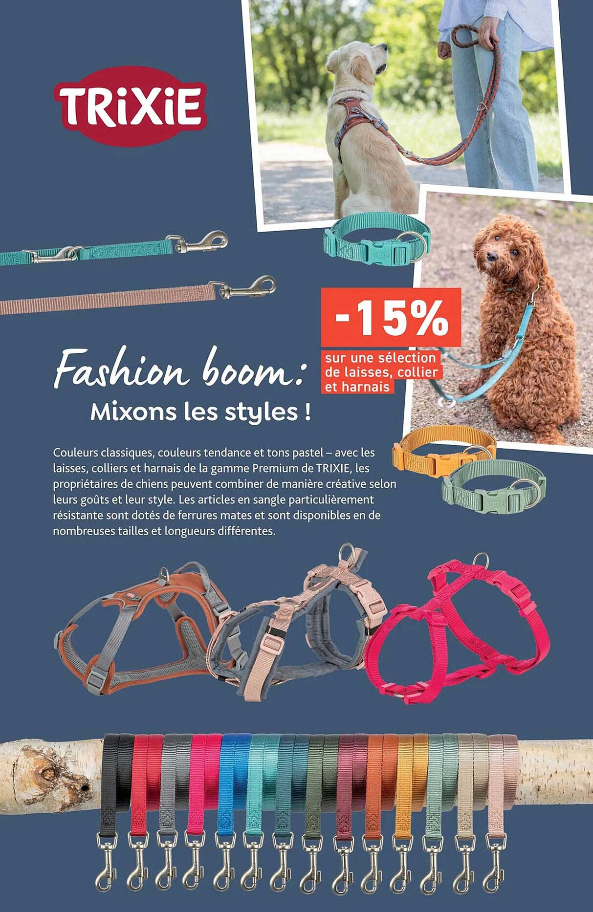 -15% sur une sélection de laisses, collier et harnais