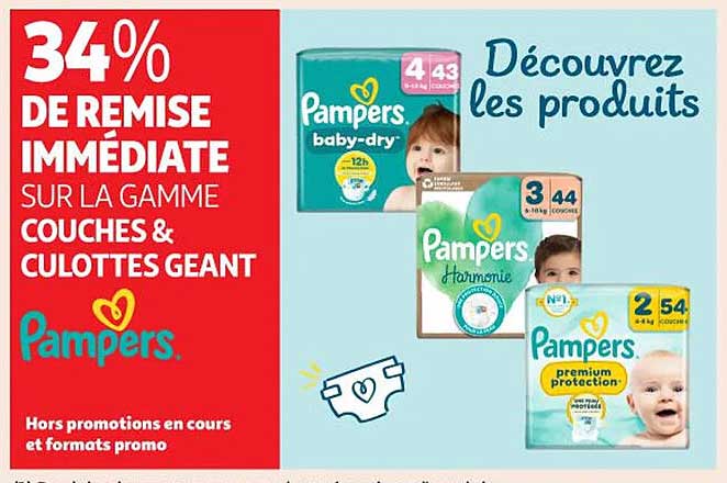 34% DE REMISE IMMEDIATE SUR LA GAMME COUCHES & CULOTTES GEANT