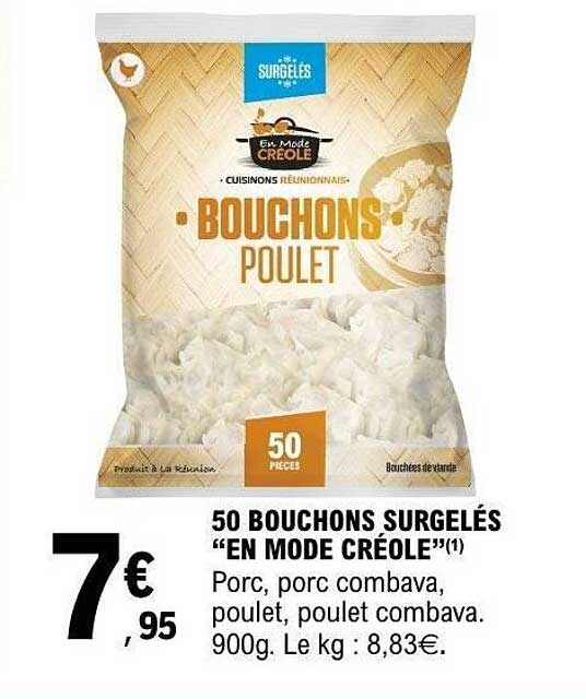 50 BOUCHONS SURGELÉS "EN MODE CRÉOLE"