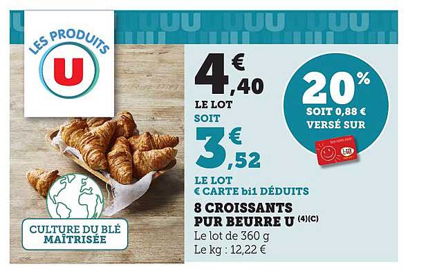 8 CROISSANTS PUR BEURRE U