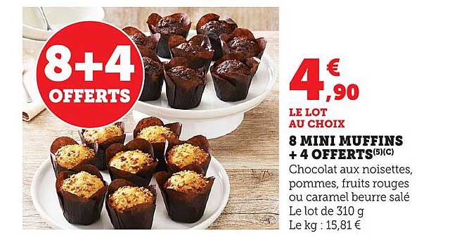 8 MINI MUFFINS + 4 OFFERTS