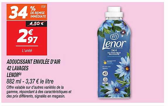 ADOUCISSANT ENVOLÉE D'AIR 42 LAVAGES