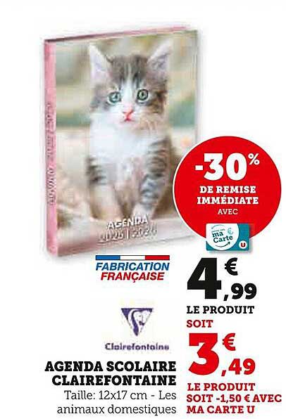 AGENDA SCOLAIRE CLAIREFONTAINE