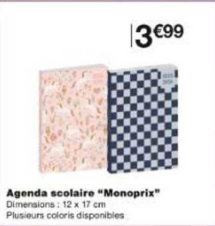 Agenda scolaire “Monoprix”