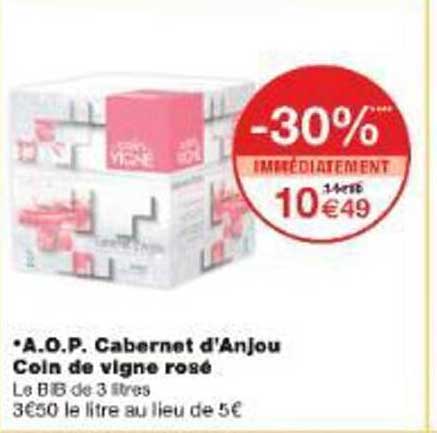 A.O.P. Cabernet d’Anjou Coin de vigne rosé