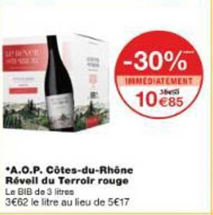 A.O.P. Côtes-du-Rhône Réveil du Terroir rouge