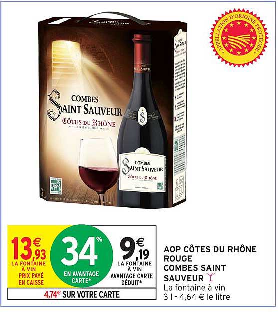 AOP CÔTES DU RHÔNE ROUGE COMBES SAINT SAUVEUR