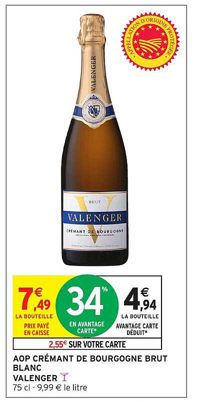 AOP CRÉMANT DE BOURGOGNE BRUT BLANC VALENGER