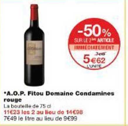 A.O.P. Fitou Domaine Condamines rouge