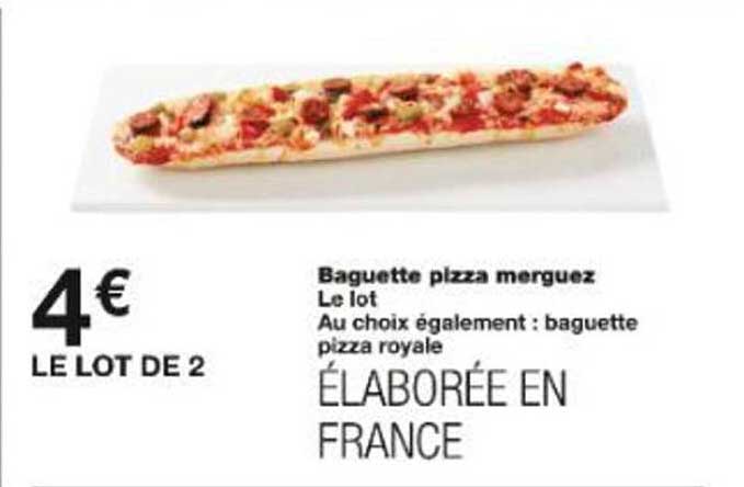 Baguette pizza merguez