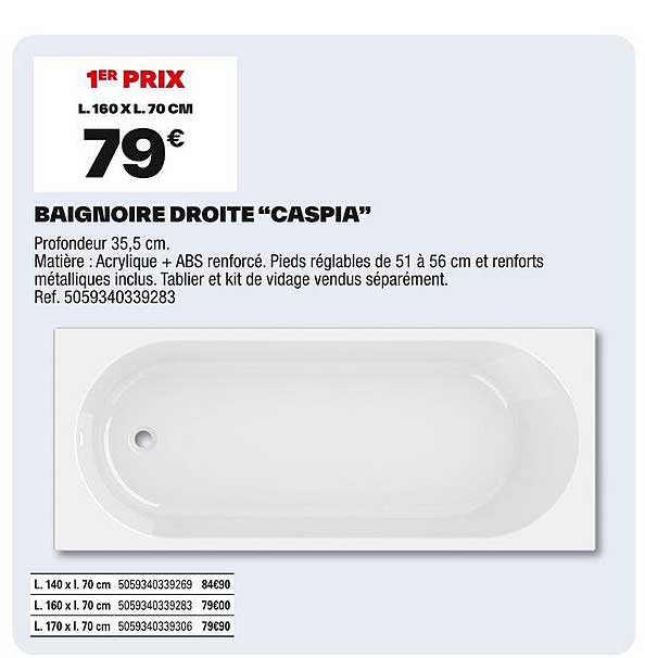 BAIGNOIRE DROITE “CASPIA”