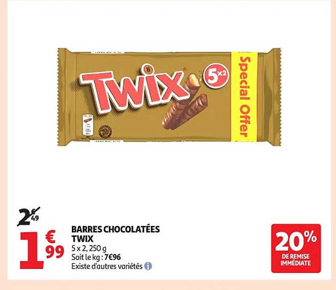 BARRES CHOCOLATÉES TWIX