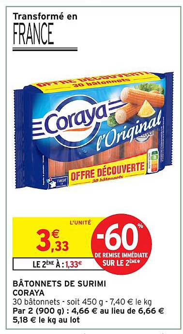 BÂTONNETS DE SURIMI CORAYA