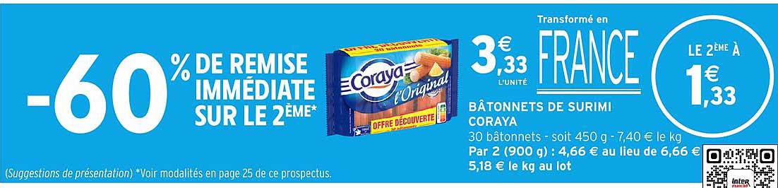 BÂTONNETS DE SURIMI CORAYA