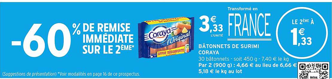 BÂTONNETS DE SURIMI CORAYA