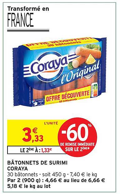 BÂTONNETS DE SURIMI CORAYA