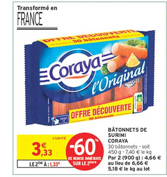BÂTONNETS DE SURIMI CORAYA