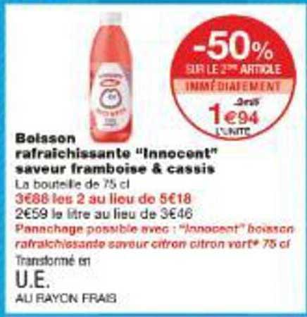 Belsson rafraîchissante "Innocent" saveur framboise & cassis