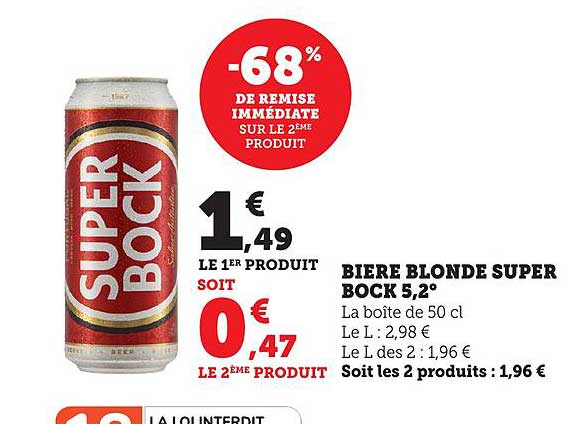 BERE BLONDE SUPER BOCK 5,2°
