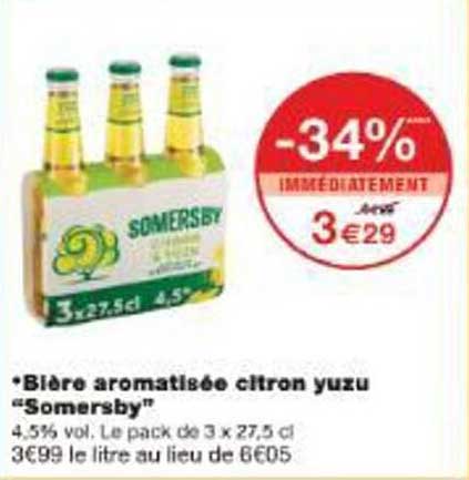 *Bière aromatisée citron yuzu "Somersby"