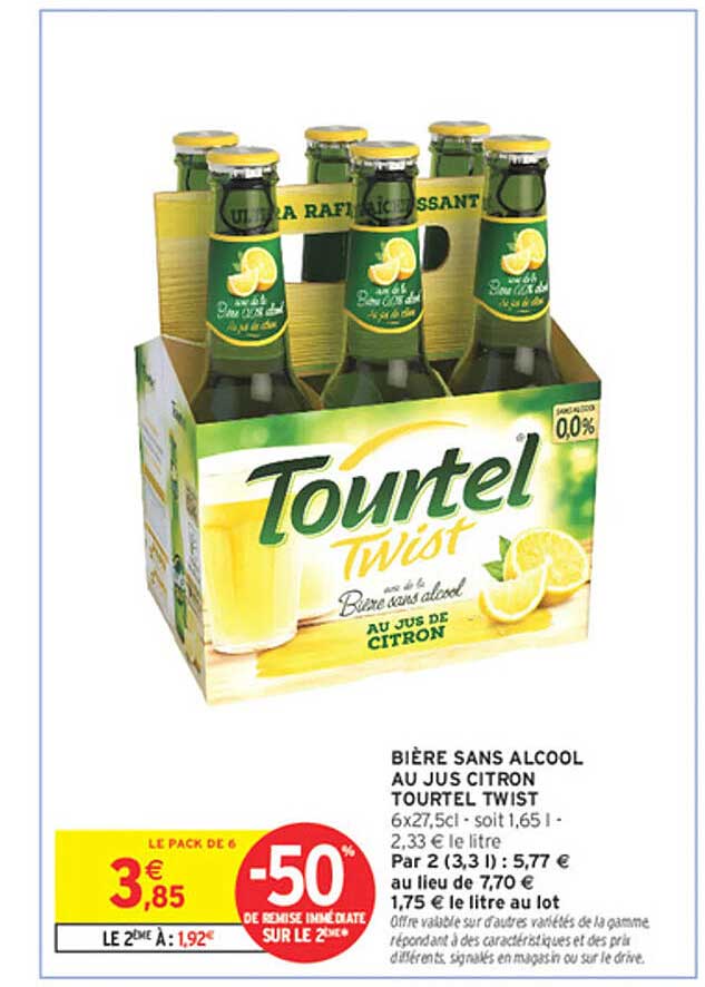 Bière sans alcool au jus citron Tourtel Twist