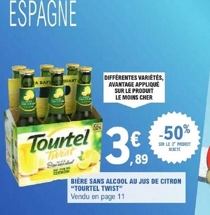 Bière sans alcool au jus de citron "Tourtel Twist"