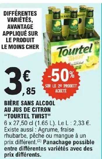 Bière sans alcool au jus de citron "Tourtel Twist"