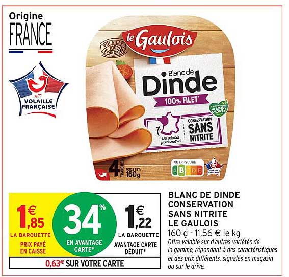 BLANC DE DINDE CONSERVATION SANS NITRITE LE GAULOIS