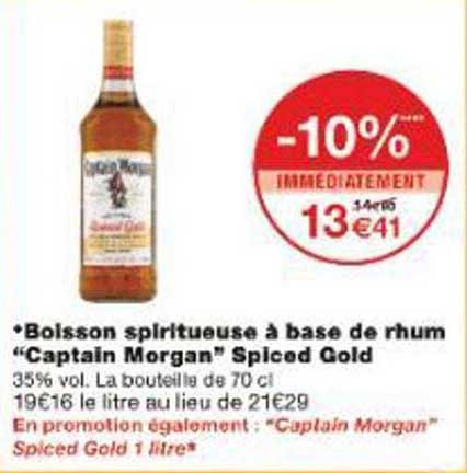 Boisson spiritueuse à base de rhum "Captain Morgan" Spiced Gold