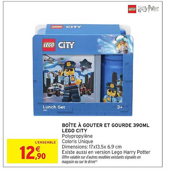 BOÎTE À GOUTER ET GOURDE 390ML LEGO CITY