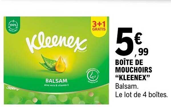 BOÎTE DE MOUCHOIRS "KLEENEX"