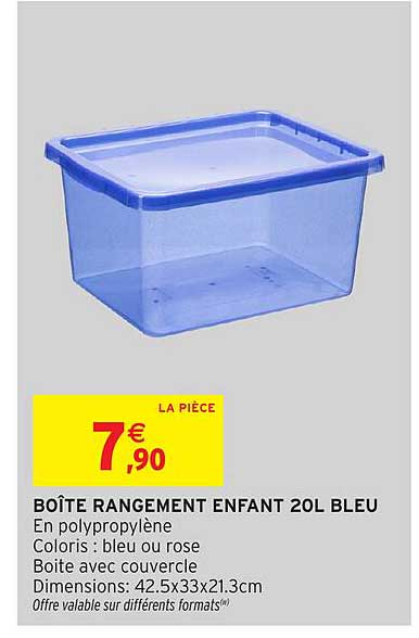 BOÎTE RANGEMENT ENFANT 20L BLEU