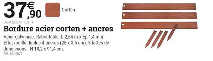 Bordure acier corten + ancres